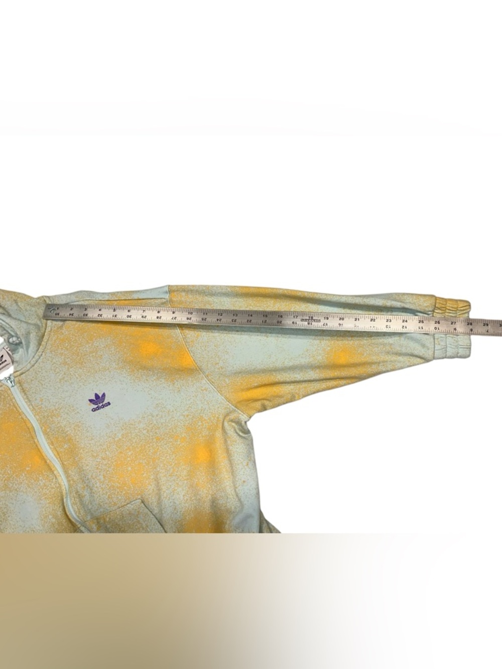 adidas Originals Allover Print Full Zip Hoodie Blue & Orange Sweatshirt Sz L - Picture 10 of 10